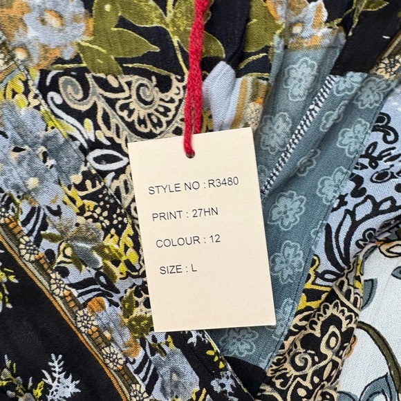 Raga Boho Floral Patchwork Blue Maxi Dress L - Picture 7 of 7